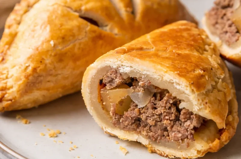 Delicious Australian beef pasties with flaky pastry and savory filling.