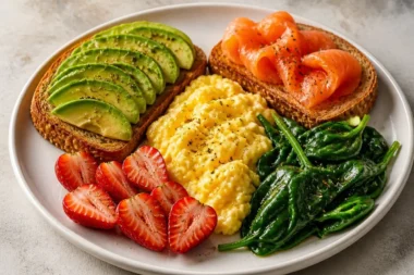 Breakfast Creamy Power Plate with nutritious ingredients for a healthy start.