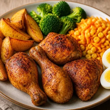 One-Pan Roast Chicken Power Plate 35 One-Pan Roast Chicken Power Plate with vegetables and herbs