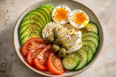Silky Protein Breakfast Bowl filled with healthy ingredients for a nutritious breakfast.