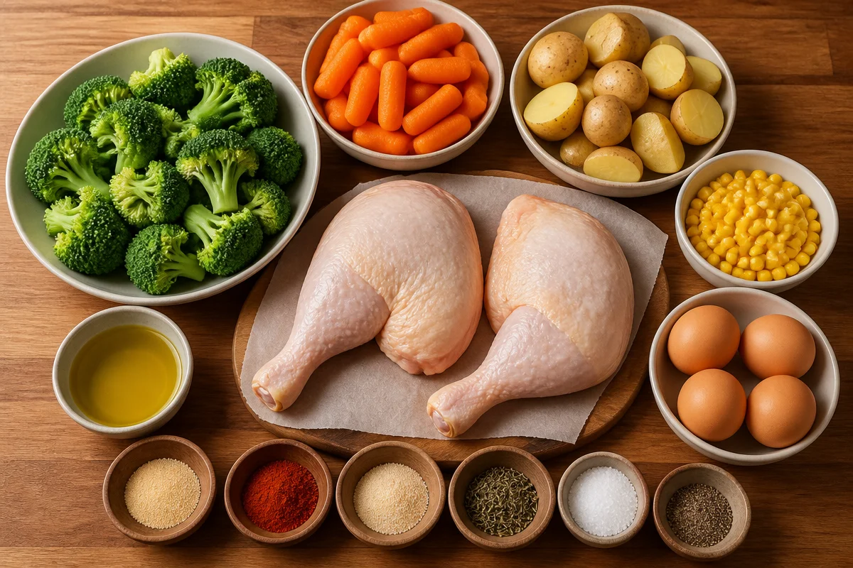 Roasted Chicken Leg & Veggie Power Plate