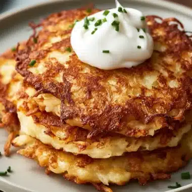 German Potato Pancakes for Cozy Weeknights 36 Golden German potato pancakes served with applesauce and sour cream