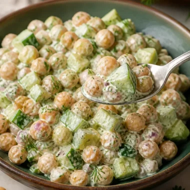 Cremiger Kichererbsensalat für ein schnelles und gesundes Mittagessen