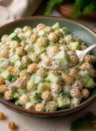 Cremiger Kichererbsensalat für ein schnelles und gesundes Mittagessen