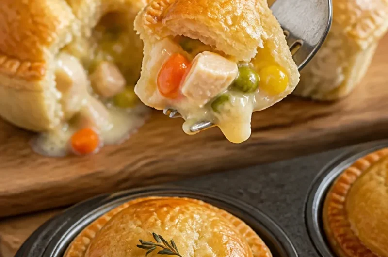Mini Hähnchen-Pasteten mit goldenem Teig und leckerer Füllung