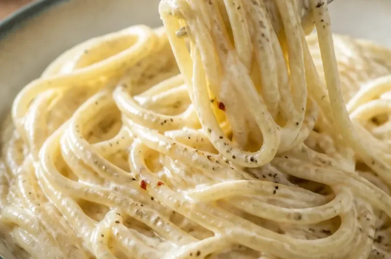 10 Minuten Cream Cheese Pasta mit frischen Zutaten zubereitet