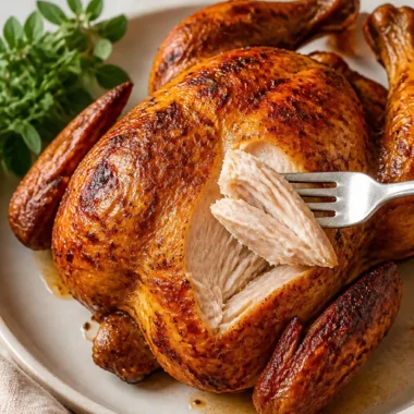 Air Fryer Rotisserie Chicken 38 Delicious air fryer rotisserie chicken freshly cooked and garnished