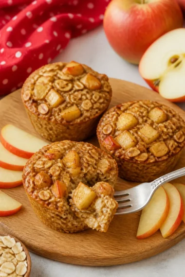 Apfel-Zimt Baked Oatmeal Cups für ein gesundes Frühstück