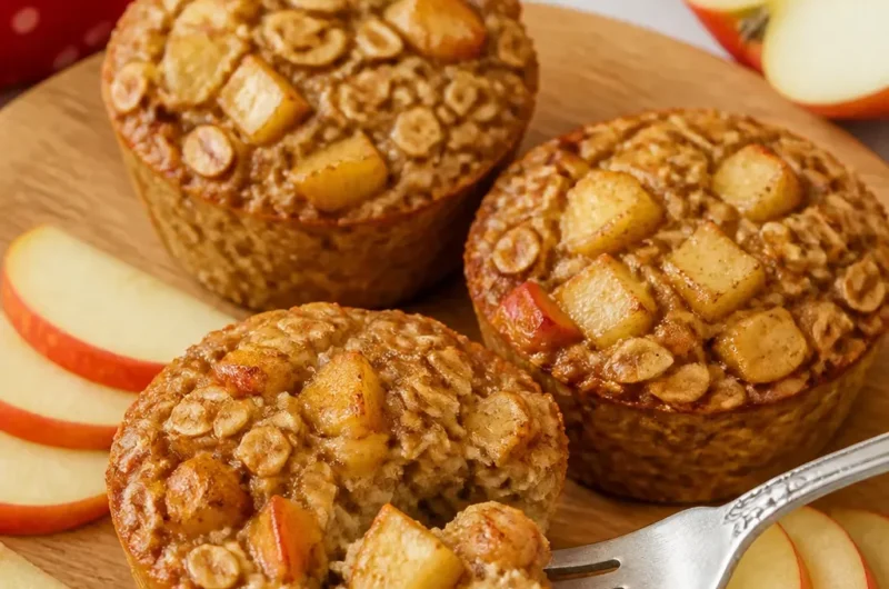 Apfel-Zimt Baked Oatmeal Cups für ein gesundes Frühstück