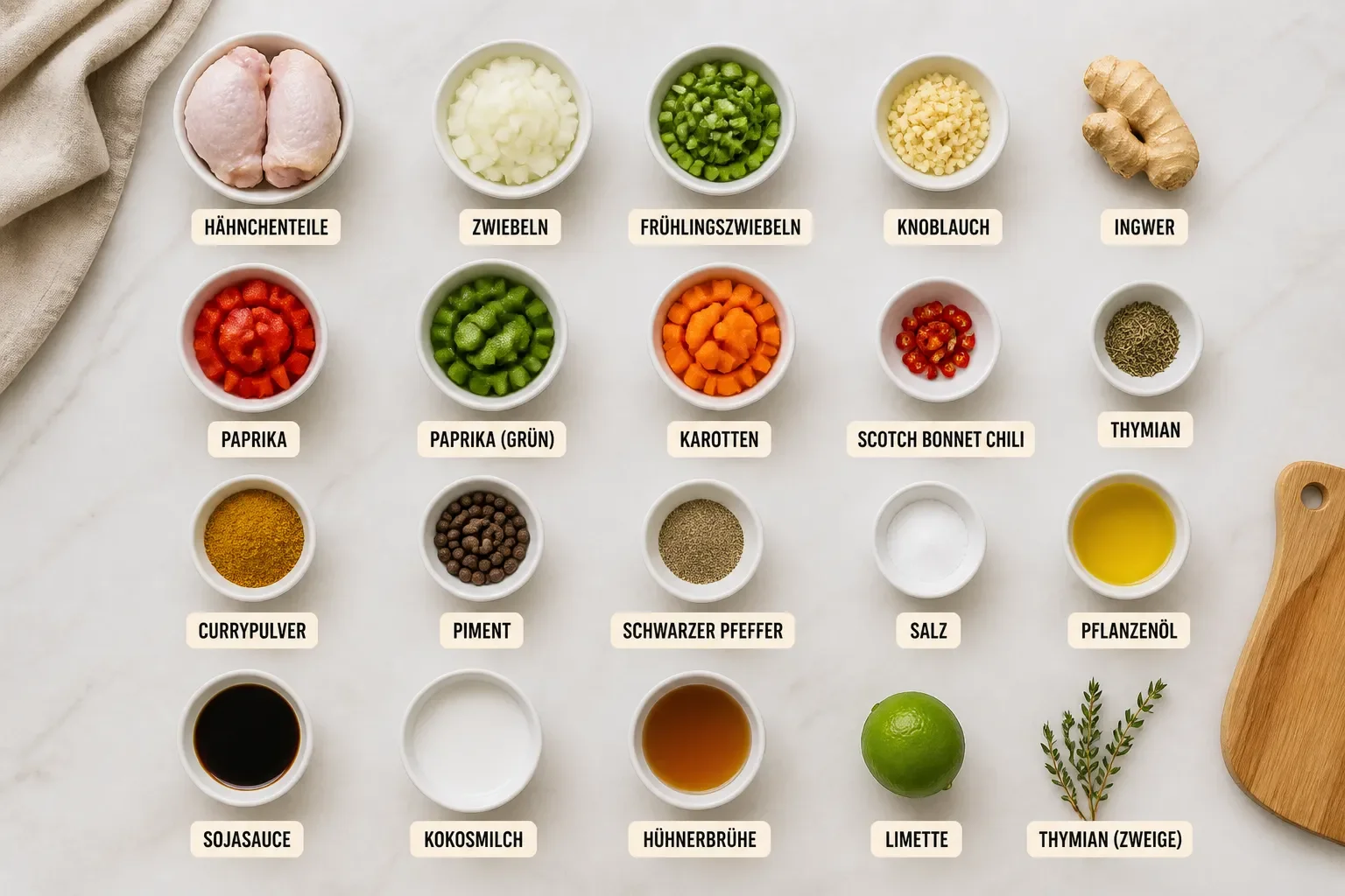 Authentisches Jamaikanisches Curryhähnchen