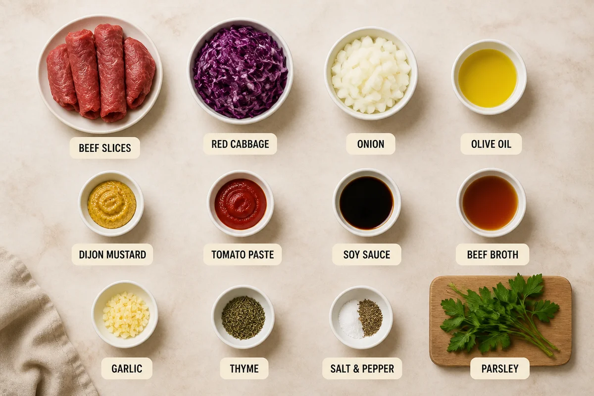 Beef Roll Ups with Red Cabbage