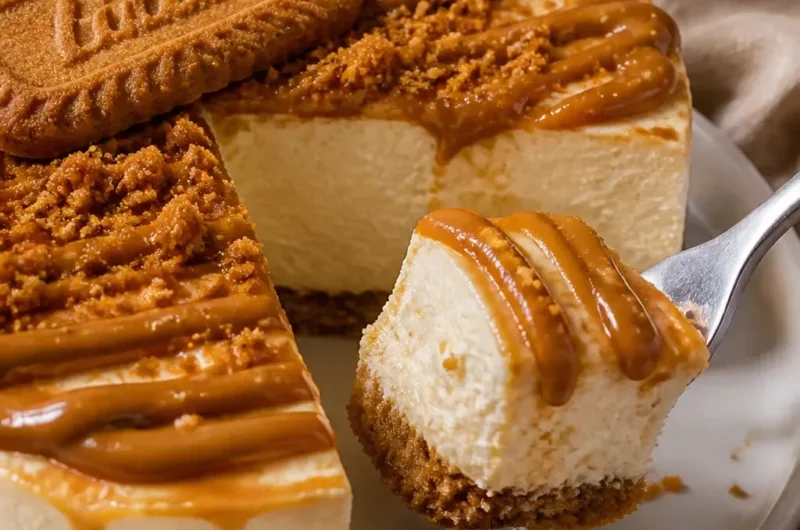 Biscoff Cheesecake ohne Backen mit cremiger Konsistenz und köstlicher Biscoff-Geschmack