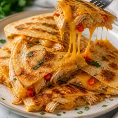CHICKEN QUESADILLAS 37 Leckere Chicken Quesadillas mit Hühnchen, Käse und frischem Gemüse.