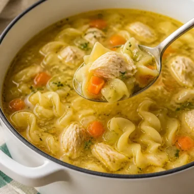 Comforting Chicken Noodle Soup 37 Schüssel mit wohltuender Hühnernudelsuppe mit frischen Kräutern und Gemüse
