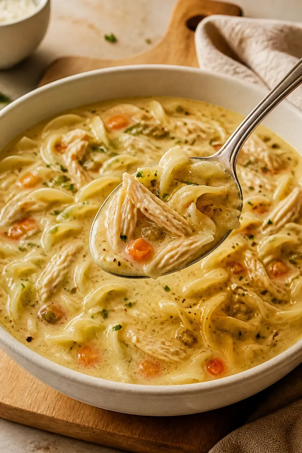 Cremige Hühner-Nudelsuppe 🍲