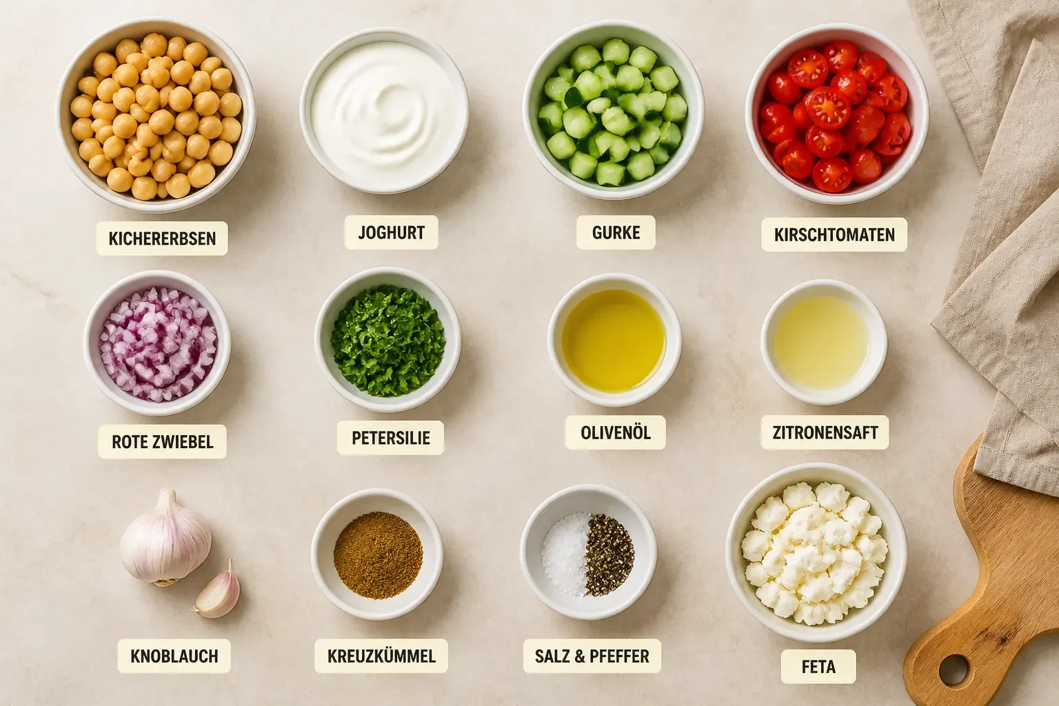 Cremiger Kichererbsensalat für ein schnelles Mittagessen