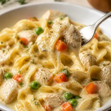 Crock Pot Chicken and Noodles 38 Crock Pot Chicken and Noodles Gericht im Slow Cooker zubereitet.