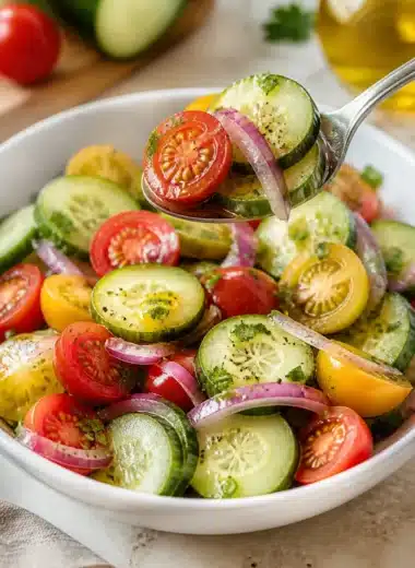 Cucumber Tomato Salad - frischer Salat mit Gurken und Tomaten