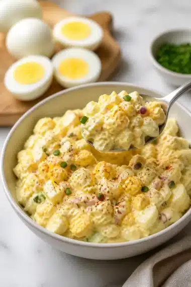 Leckeres Eiersalat-Rezept mit hartgekochten Eiern als Beilage.