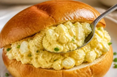 Leckerer Eiersalat in einer Schüssel, perfekt für Snacks und Gerichte.