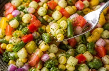 Frühling gehackter Salat mit frischen Zutaten auf einem Teller