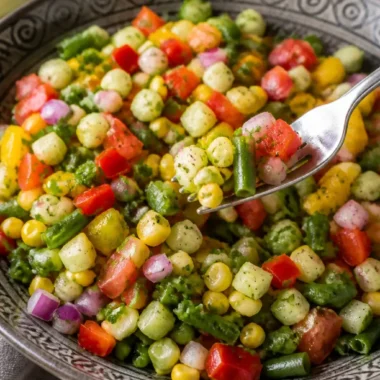 Frühling gehackter Salat mit frischen Zutaten auf einem Teller