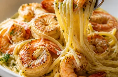 Garlic Butter Shrimp Scampi Pasta mit frischen Garnelen und Knoblauchbutter