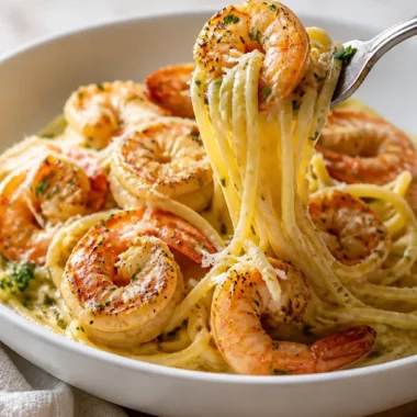 Garlic Butter Shrimp Scampi Pasta mit frischen Garnelen und Knoblauchbutter