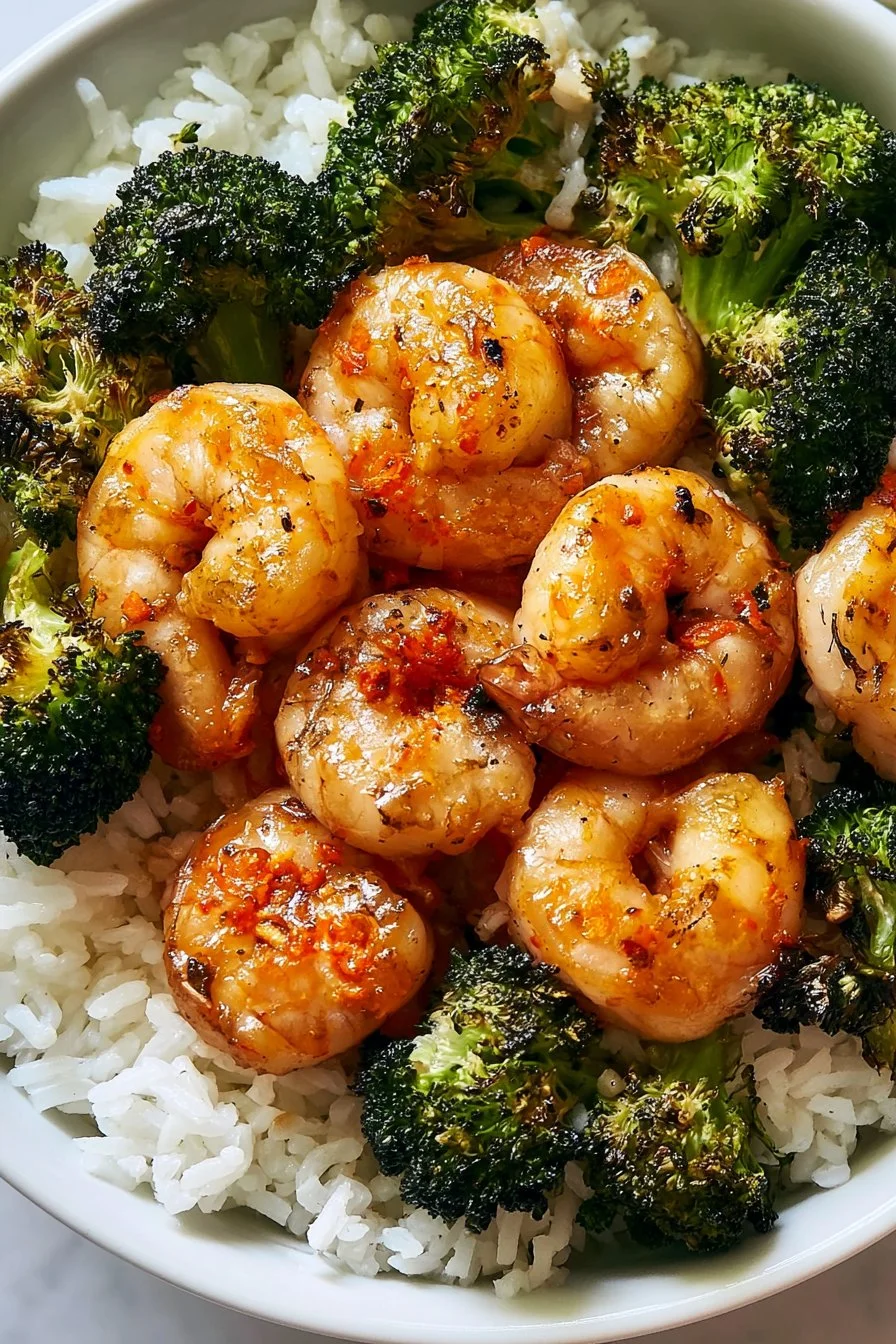 Garlic Butter Shrimp with Broccoli & Rice Bowl