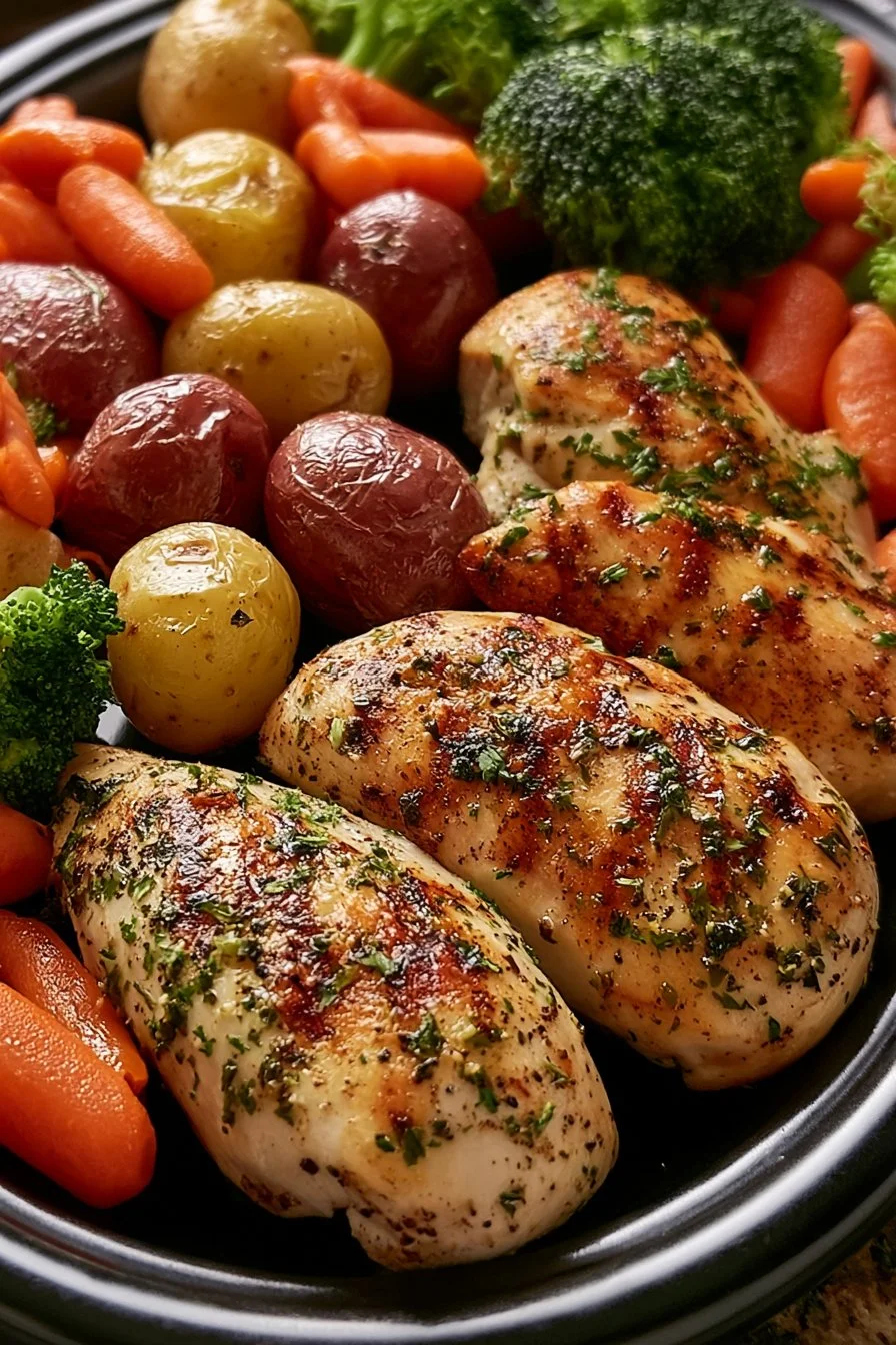 Garlic Herb Chicken Breast with Roasted Potatoes, Honey Glazed Carrots & Broccoli 32 Garlic Herb Chicken Breast with Roasted Potatoes, Honey Glazed Carrots & Broccoli