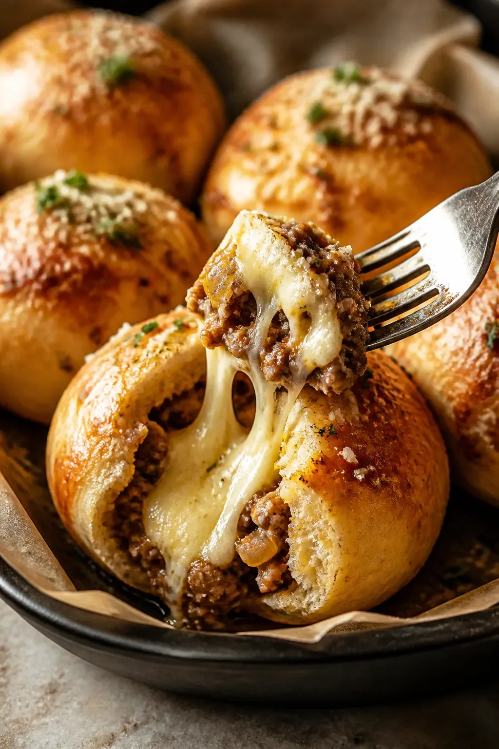 Garlic Parmesan Cheeseburger Bombs