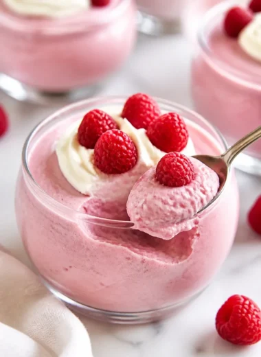 Himbeer-Mousse in einer eleganten Dessertschale