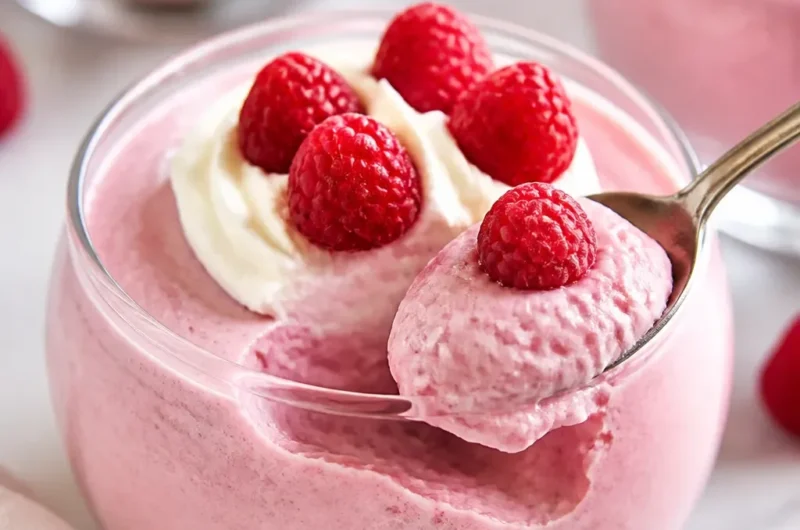 Himbeer-Mousse in einer eleganten Dessertschale