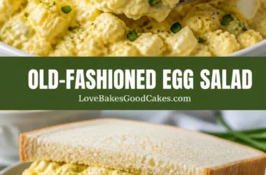 Old-Fashioned Egg Salad auf einem Tisch serviert