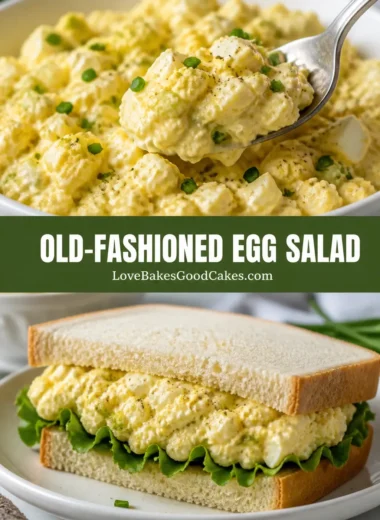 Old-Fashioned Egg Salad auf einem Tisch serviert