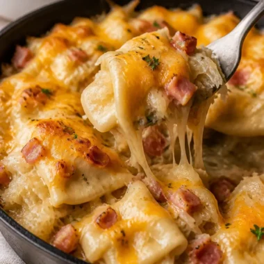 Leckere One Pot Pierogi Casserole aus der Bewitchin' Kitchen.