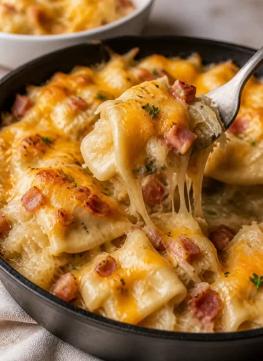 Leckere One Pot Pierogi Casserole aus der Bewitchin' Kitchen.