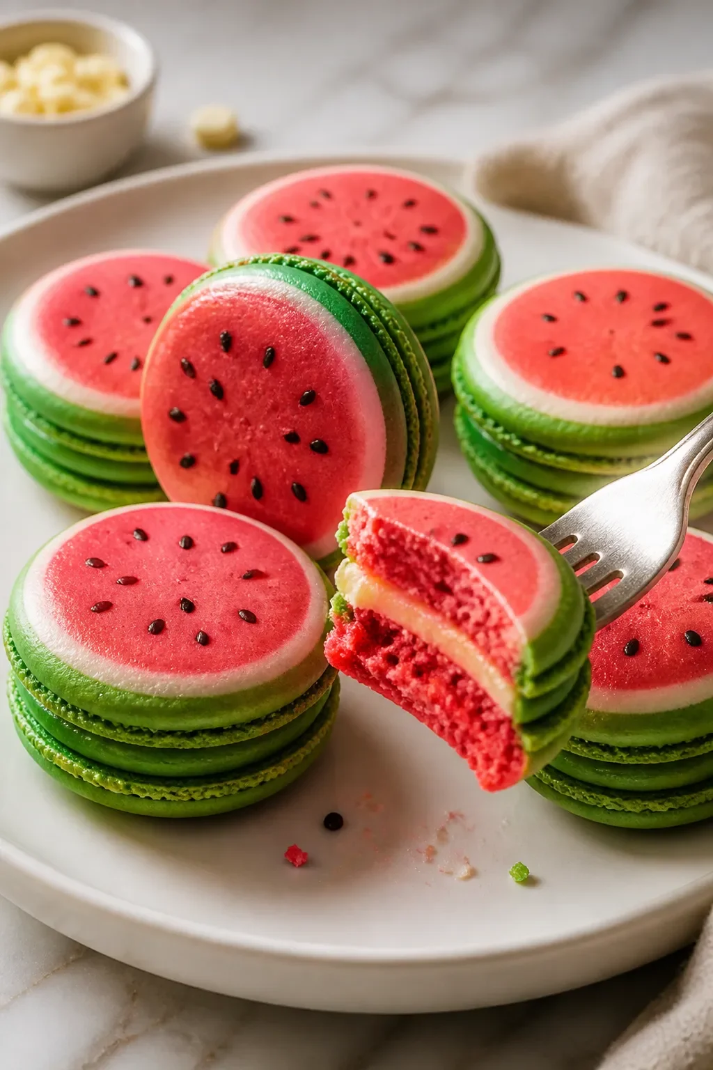 Wassermelonen-Macarons 32 Wassermelonen-Macarons